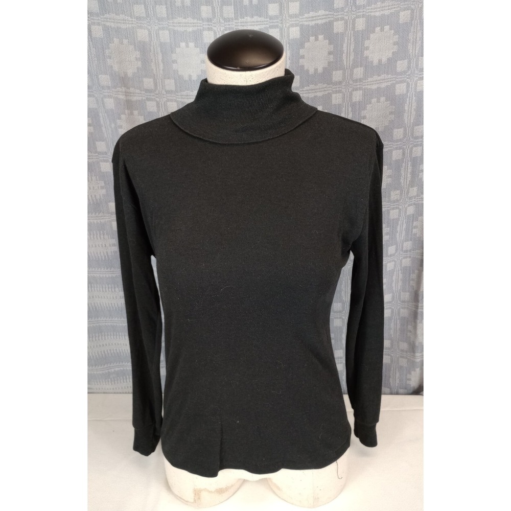 CURRANTS by Jeri-Jo VTG 90's Womens Small Dark Gray Long Sleeve Turtleneck Shirt